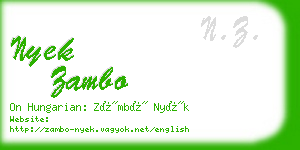 nyek zambo business card